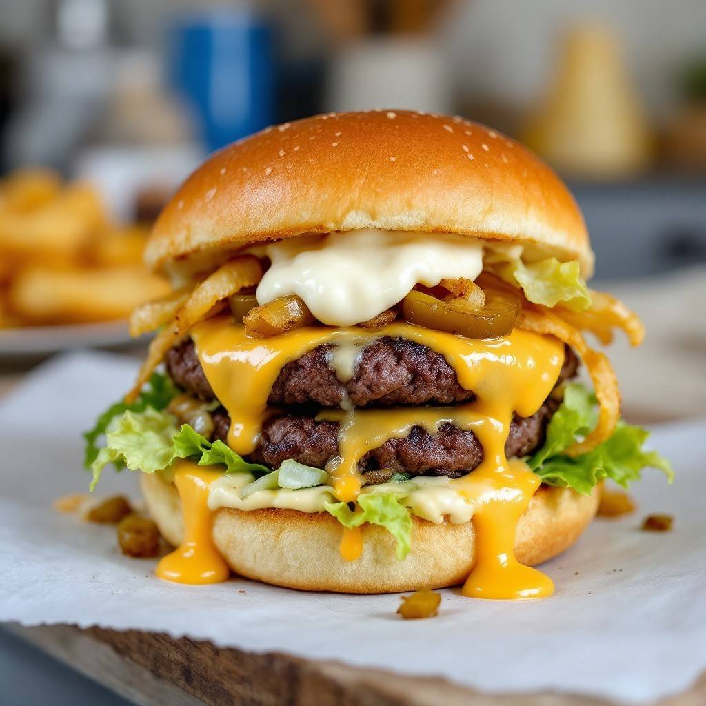 Triple size burger 🍔