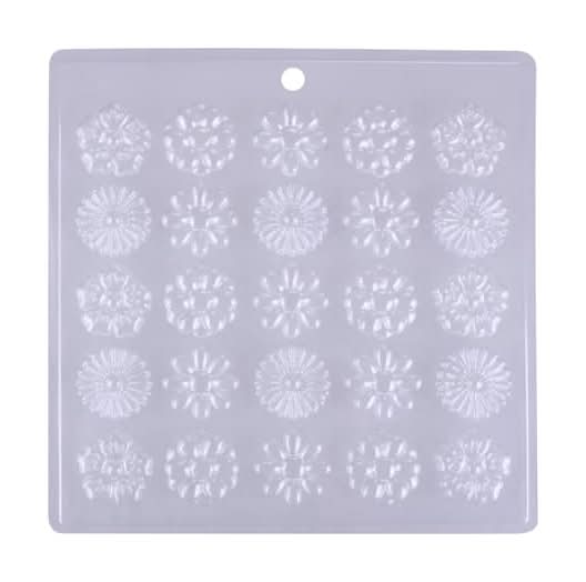 Makery Flowers Plastic Candy Mold, Clear