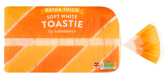 Sainsbury's Toastie Extra Thick Sliced White Bread (800g)