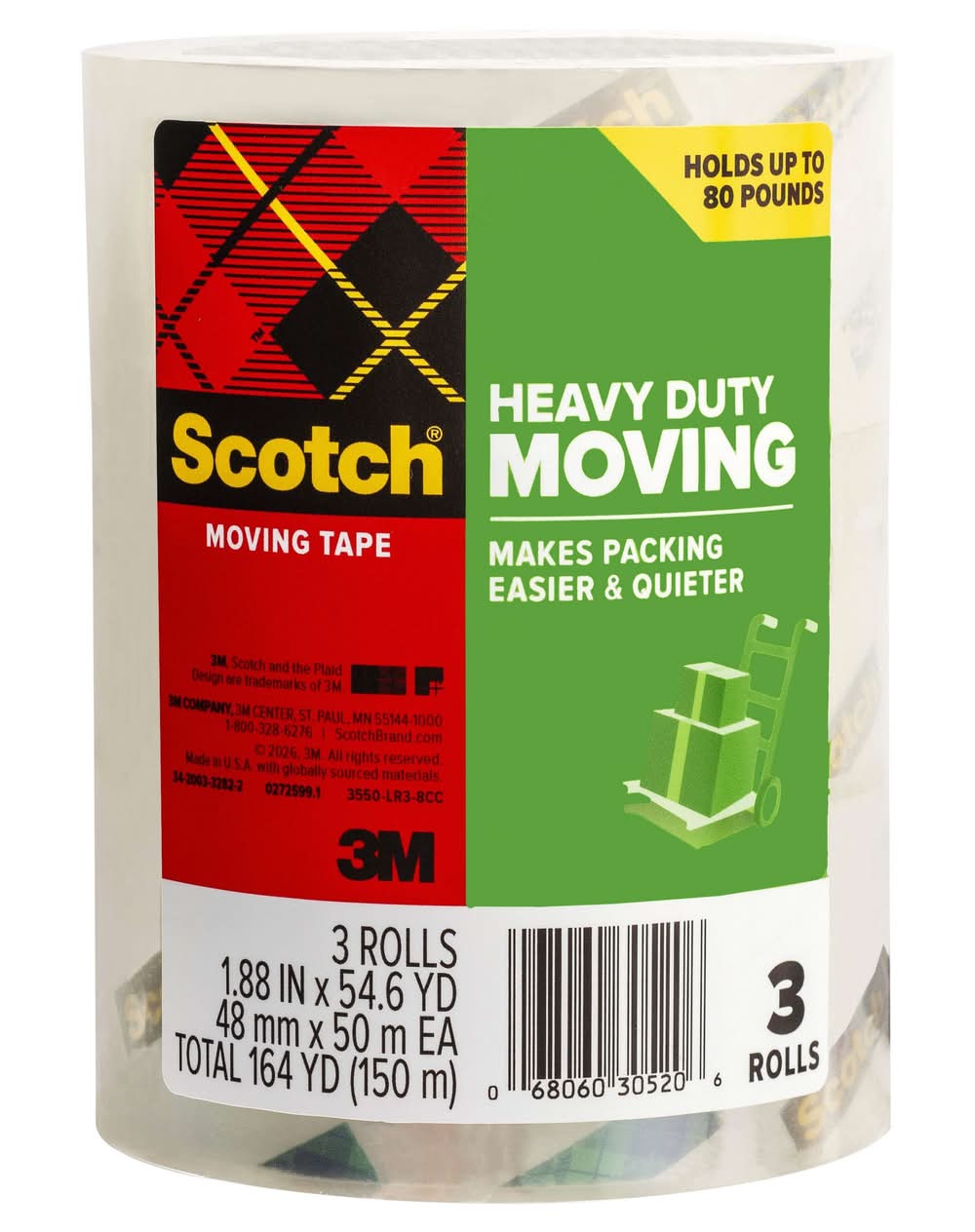 Scotch 3 -Pack 1.88-in x 164-yd Heavy Duty Moving tape