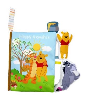 Disney Baby Winnie the Pooh Deluxe Soft Book With Removable Plush Toys, 6x8 in (3 ct)