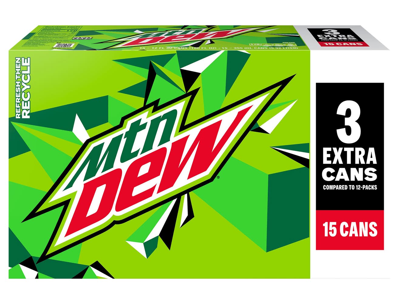 Mountain Dew Soda, Citrus (15 x 12 fl oz)