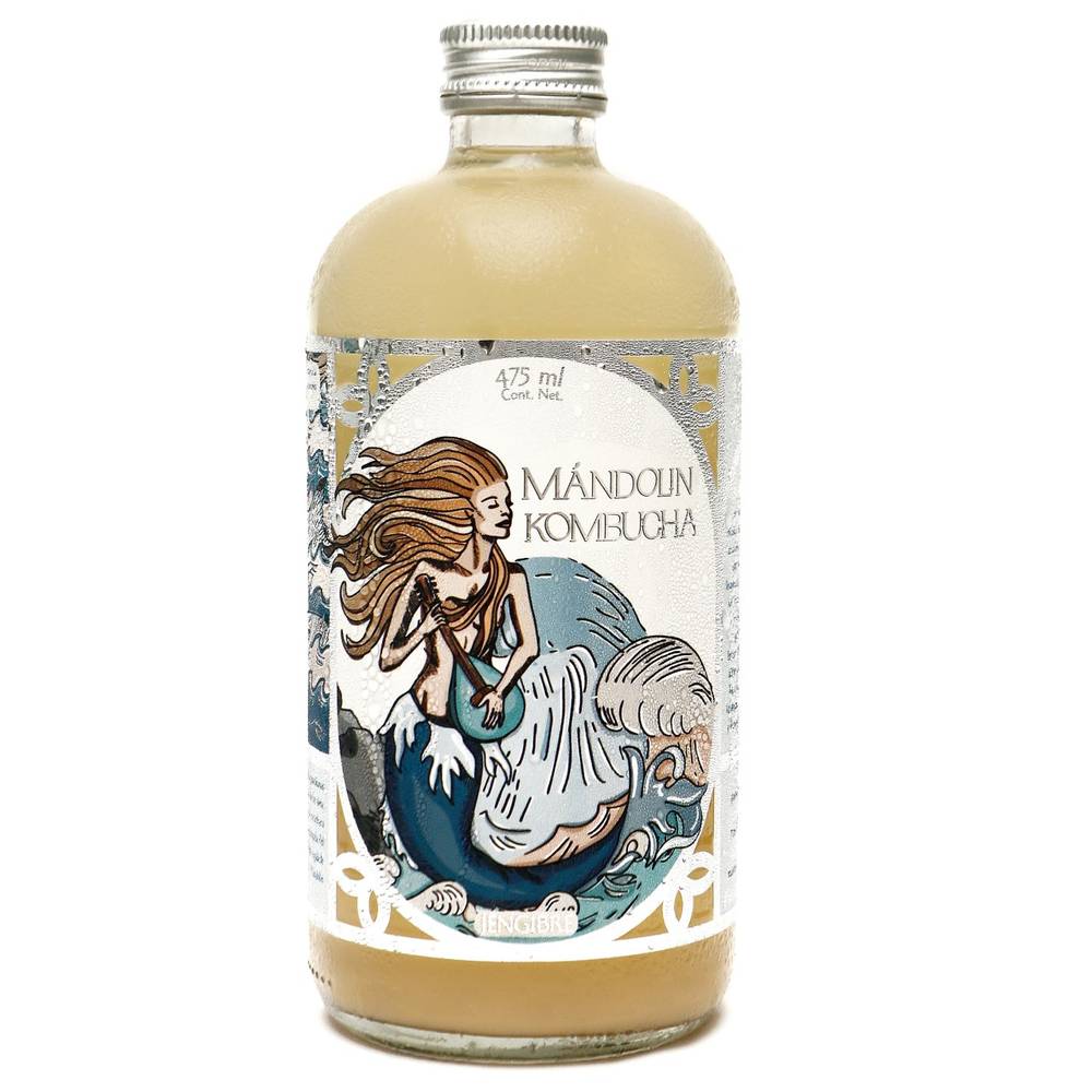 Mándolin kombucha bebida fermentada (475 ml) (jengibre)