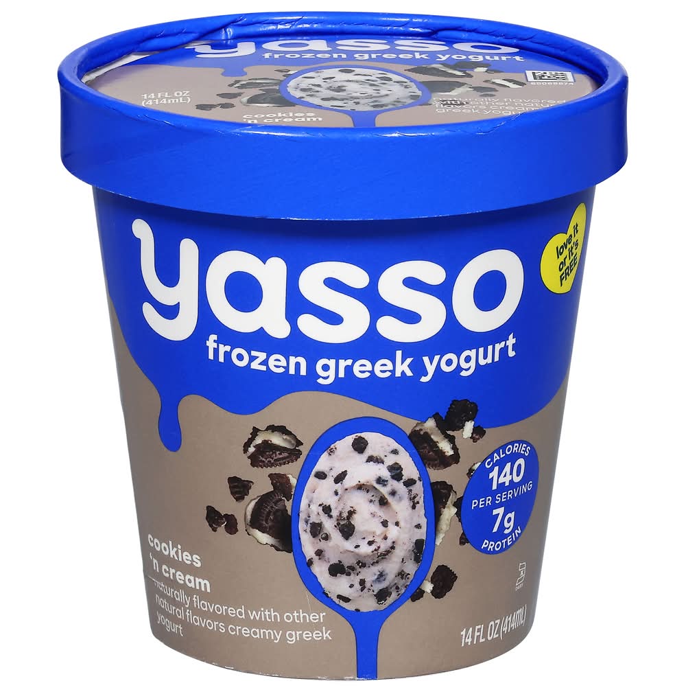 Yasso Frozen Greek Yogurt, Cookies 'N Cream (14 fl oz)