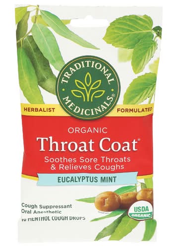 Traditional Medicinals Organic Mint Eucalyptus Throat Coat Drops