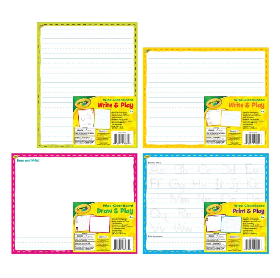Crayola Educational Wipe-Clean Board: Print & Play, Assorted Size And Color, 1-ct.