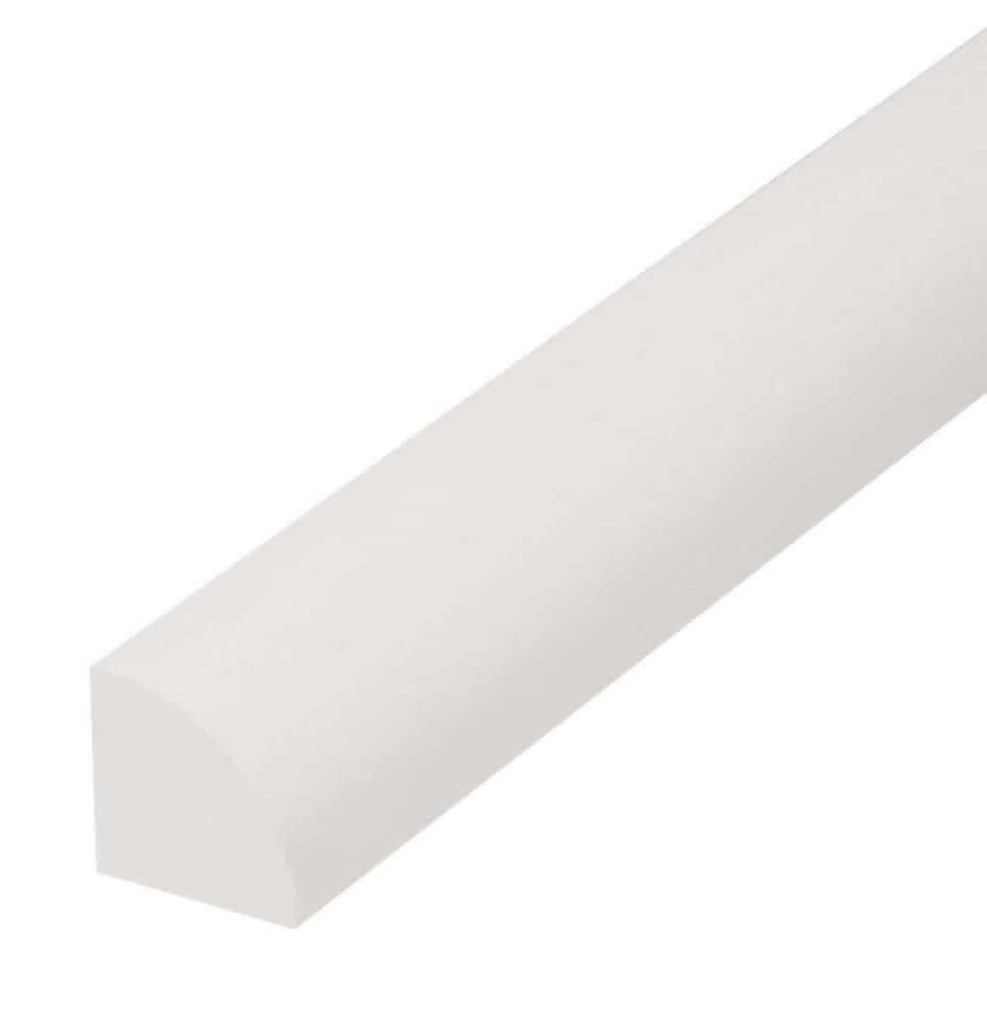 Royal Mouldings 5111 5/8 In. X 5/8 In. X 96 In. Finished Pvc White Quarter Round Moulding (1-Piece − 8 Total Linear Feet)