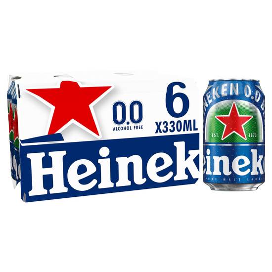 Heineken 0.0 Alcohol Free Lager Beer 6x330ml