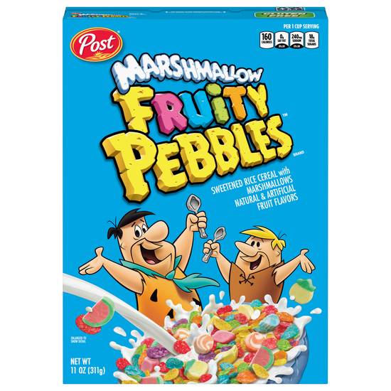 Pebbles Marshmallow Fruity Sweetened Rice Cereal