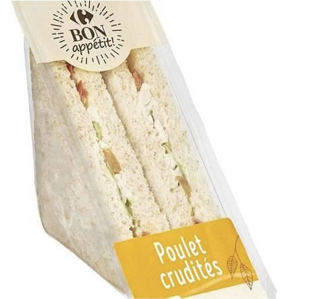 Sandwich poulet crudités