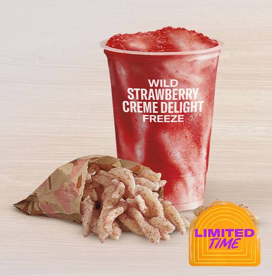 Wild Strawberry Creme Delight Freeze and Strawberry Twists
