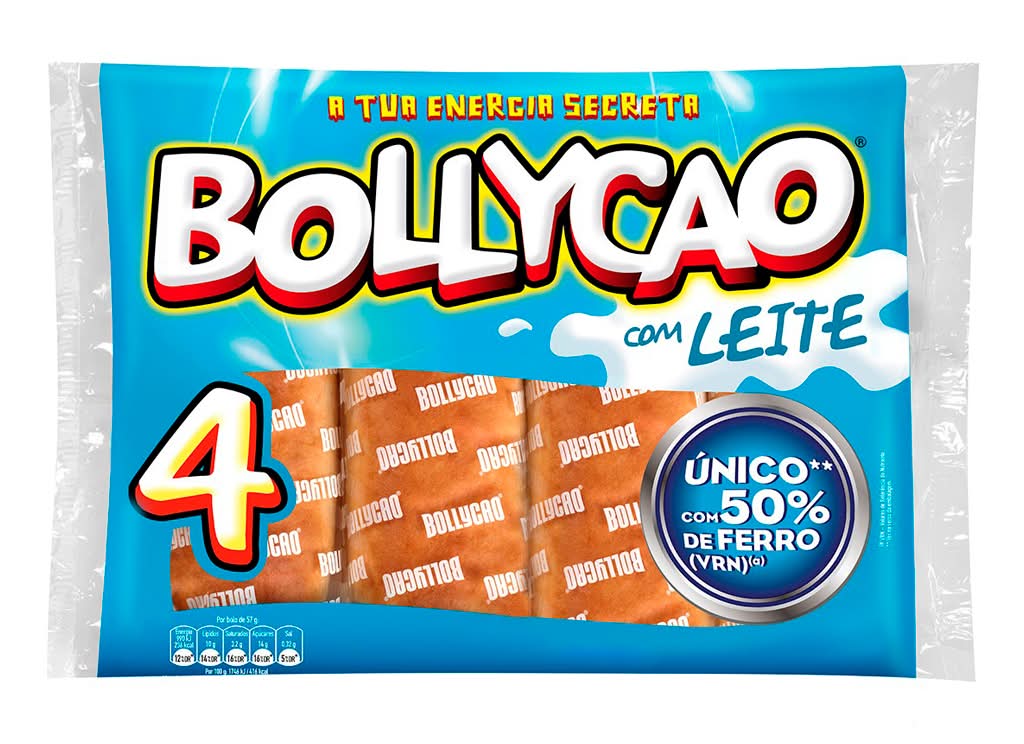 Bollycao - 4 Bolos Recheados com Chocolate de Leite, 228 g