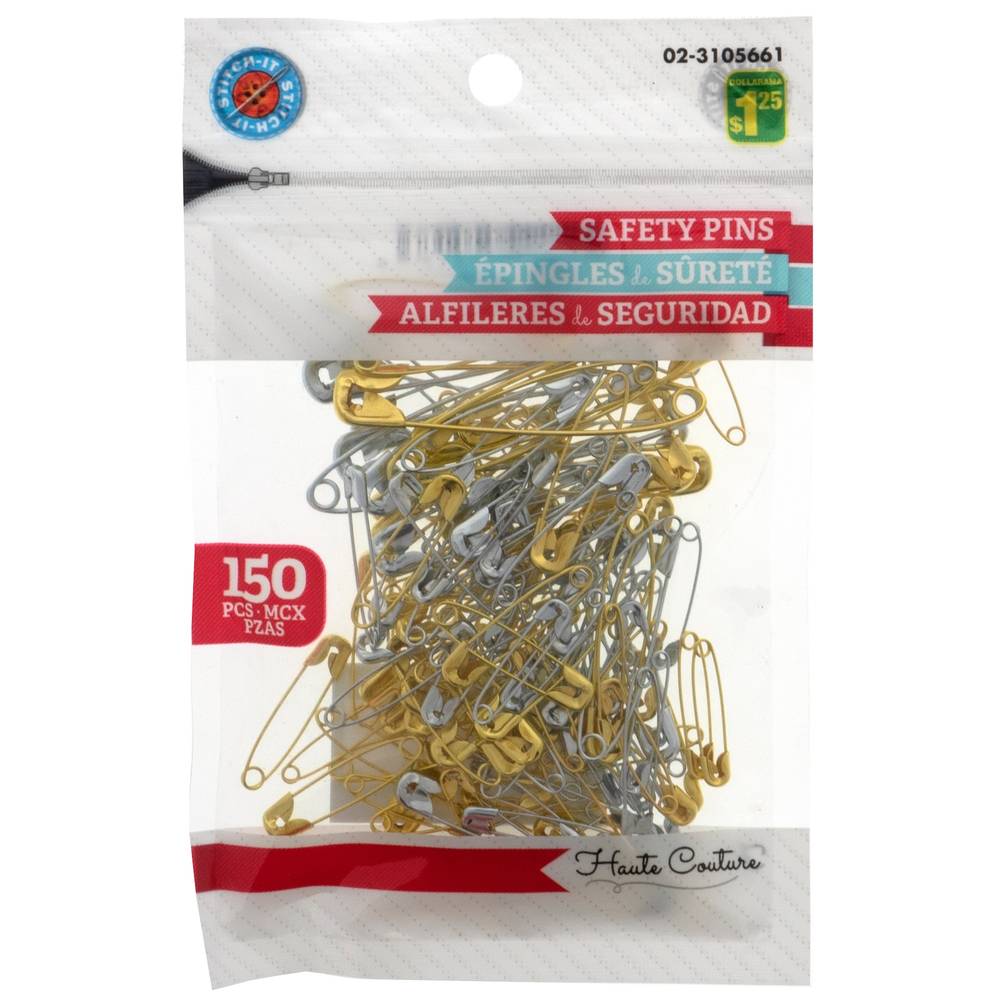 Safety Pins In Resealable Bag, 150PC