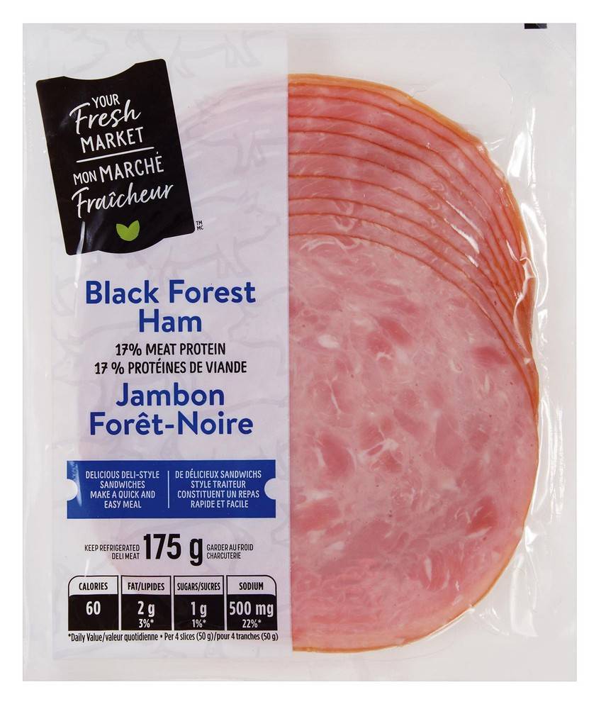 Your fresh market jambon forêt-noire mon marché fraîcheur (175 g) - black forest ham (175 g)