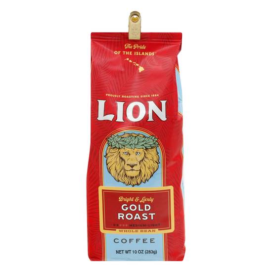 Lion Coffee Lion Gold Medium Roast Whole Bean Coffee (10 oz)