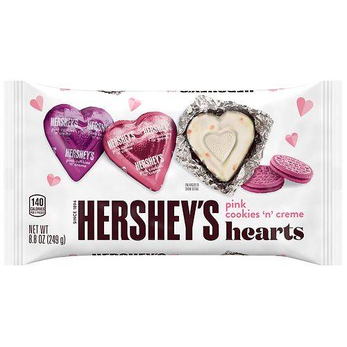 Hershey's Hearts Candy, Valentine's Day Bag Pink Cookies 'n' Creme - 8.8 oz