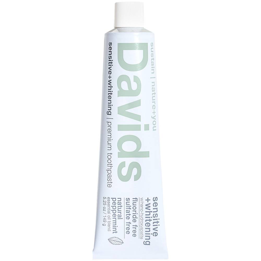 Davids Premium Sensitive+Whitening Toothpaste - Natural Peppermint(5.25 Ounces Toothpaste)