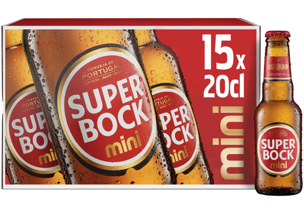 Super Bock - Cerveja com álcool mini, pack 15 x 0.20 l