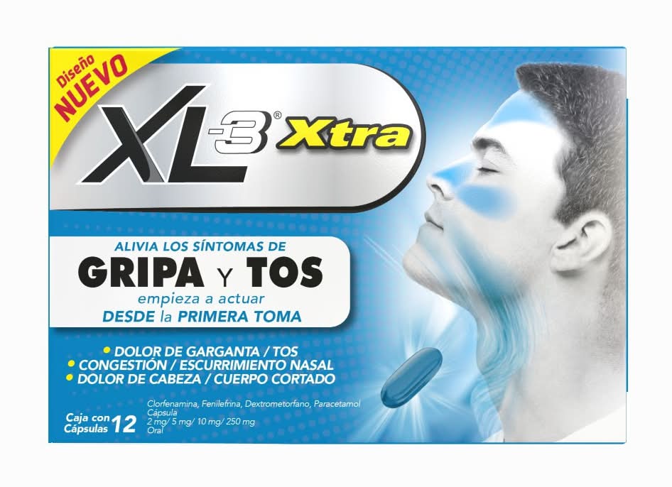 XL-3 · Xtra alivia gripa y tos (12 un)