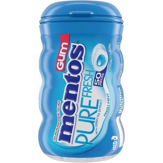 Mentos Pure Fresh Mint Sugar-Free Gum, 3.53oz, 50pc