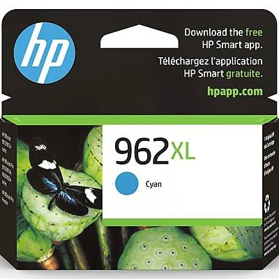 HP 962XL Cyan High Yield Ink Cartridge, Prints Up to 1,600 Pages (3JA00AN#140)
