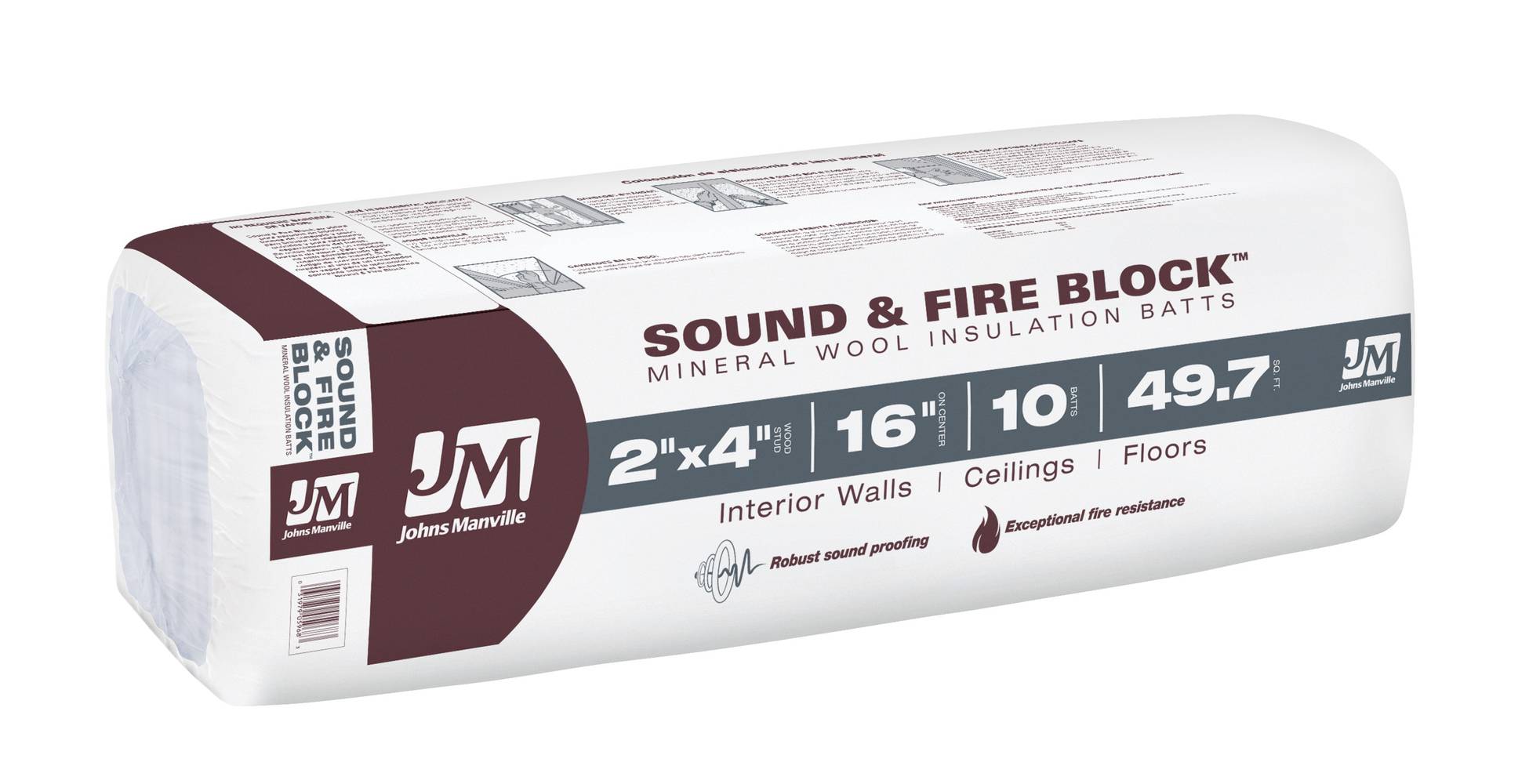 Johns Manville Wall Unfaced Mineral Wool Batt Insulation 49.77-sq ft (15.25-in W x 47-in L) | SS315