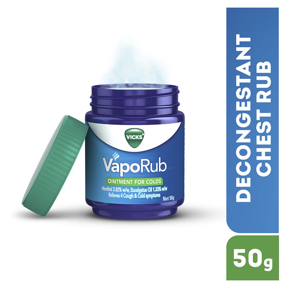 Vicks Vaporub Ointment Decongestant Cough & Cold Chest Rub (50g)