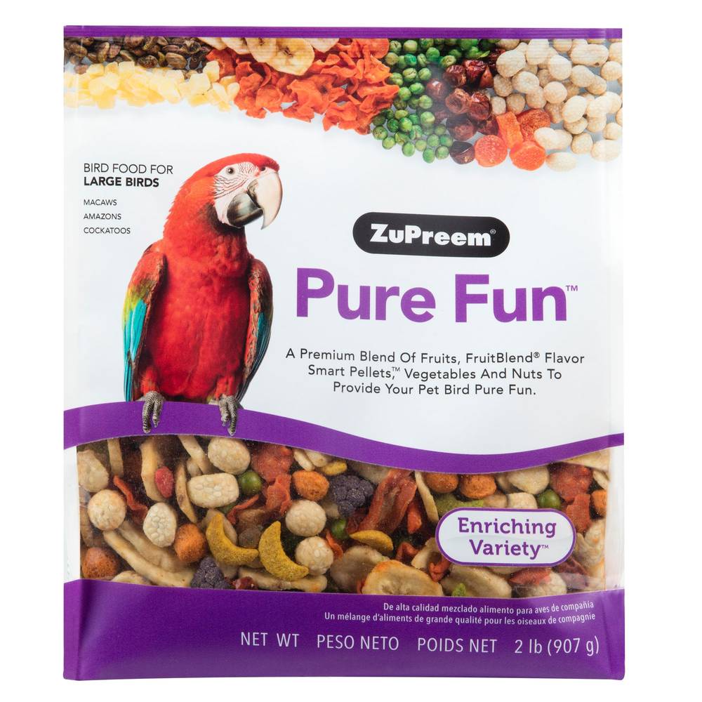 ZuPreem® Pure Fun Enriching Variety Mix Large Bird Food (Color: Assorted, Size: 2 Lb)