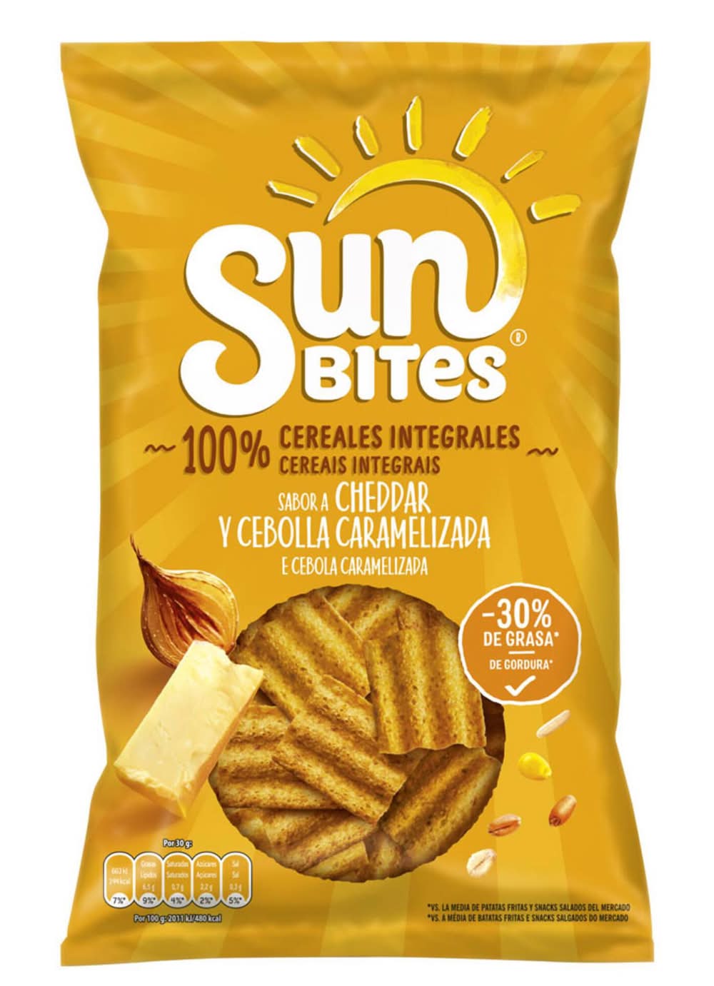 SUNBITES CHEDDAR Y CEBOLLA CARAM 95gr