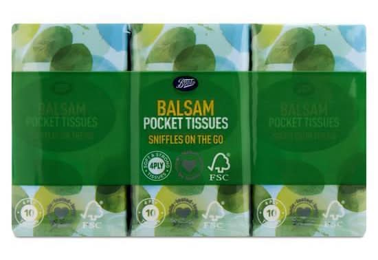 Boots Balsam 4 Ply Pocket Tissues (6 pack)