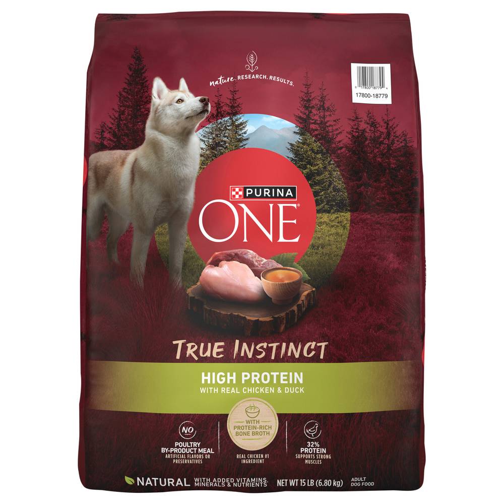 Purina One True Instinct High Protein With Real Chicken & Duck Dog Food (15 lbs)