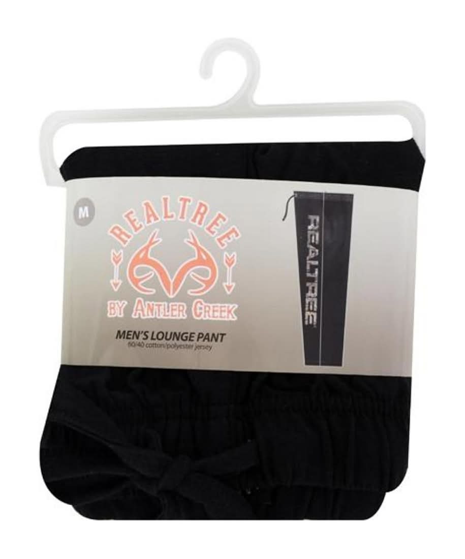 Realtree Men'S Black Lounge Pants Size Medium