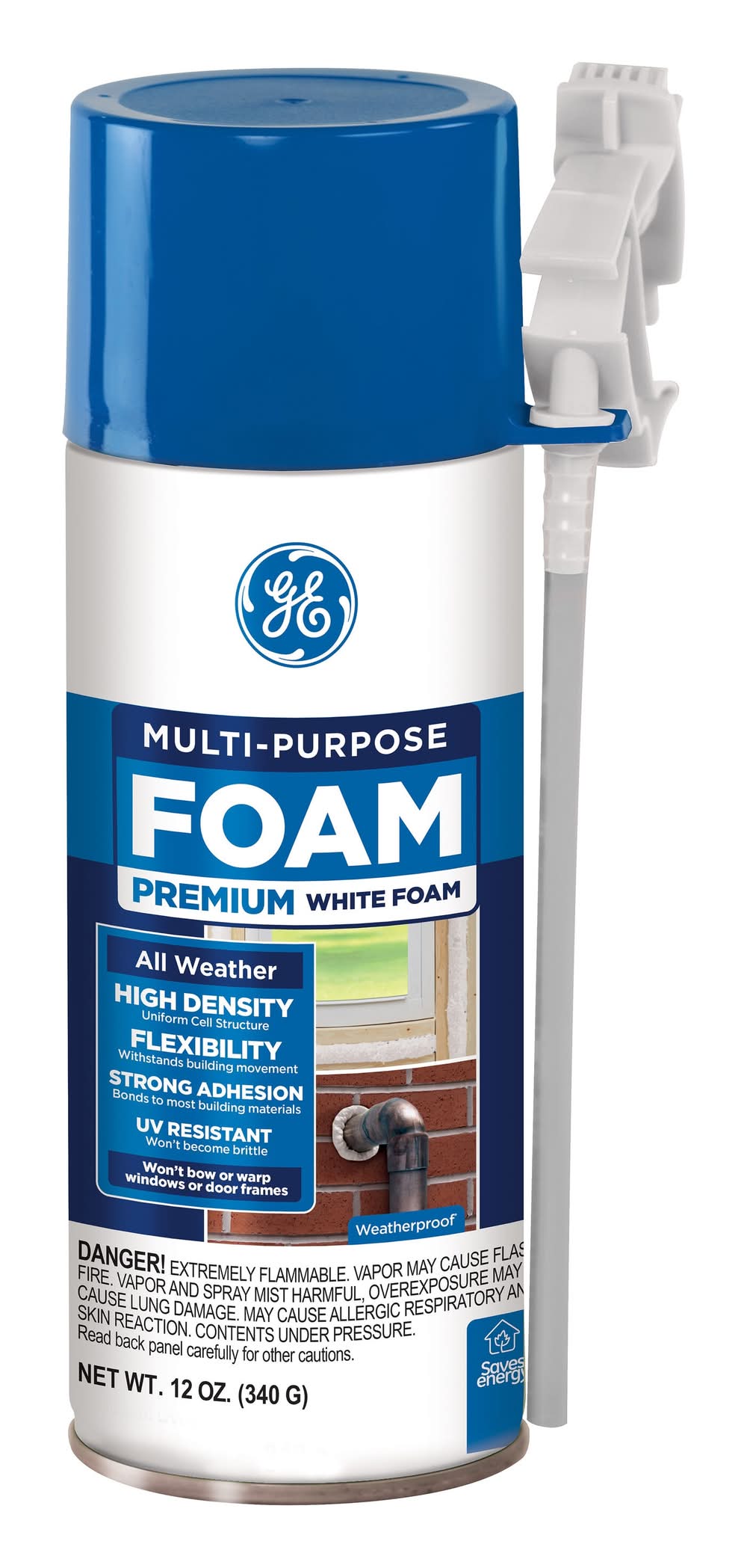 GE Multipurpose Insulating Foam Low VOC 12-oz Straw Indoor/Outdoor Spray Foam Insulation Canister