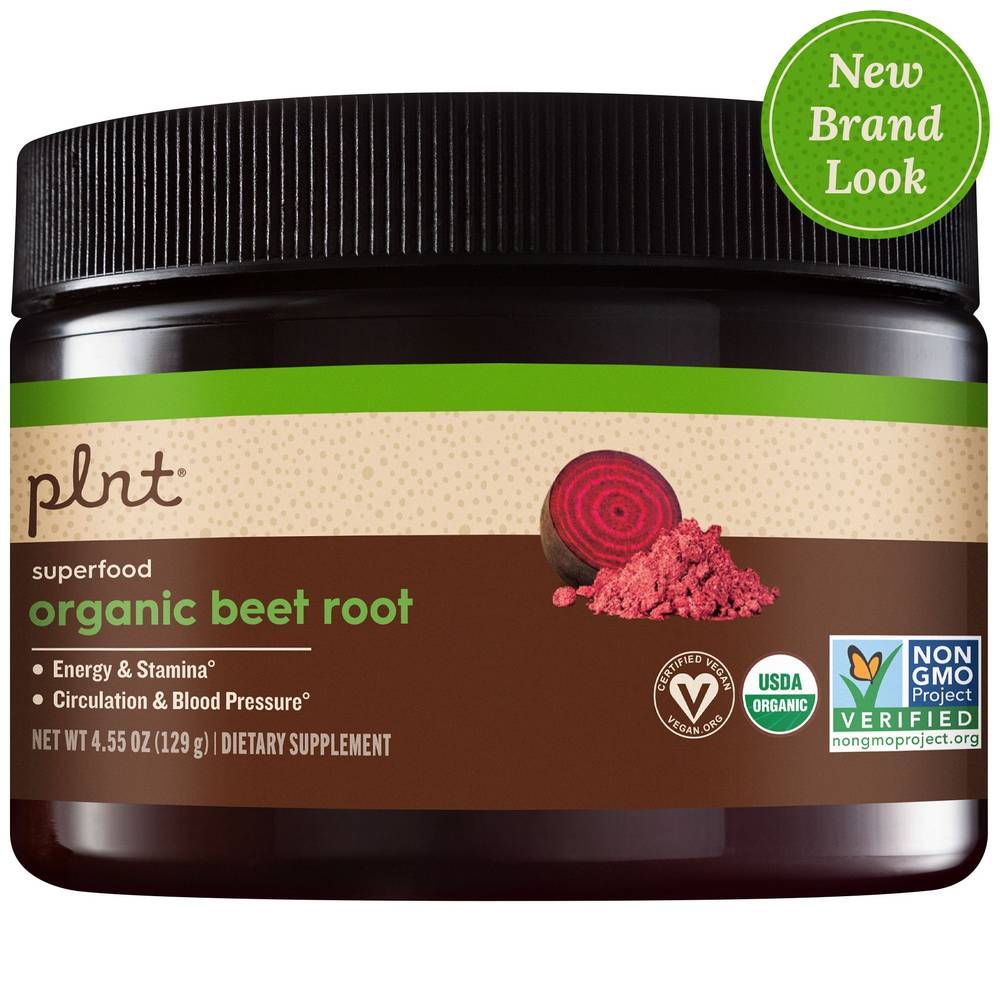 Plnt Organic Beet Root Powder Superfood Natural Energy & Healthy Blood Pressure