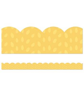 Carson-Dellosa Grow Together Yellow with Painted Dots Scalloped Bulletin Board Borders (108490)