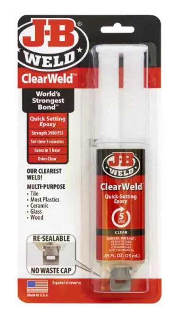 J-B Weld Clear Weld Quick Setting Epoxy Syringe (0.85 fl oz)