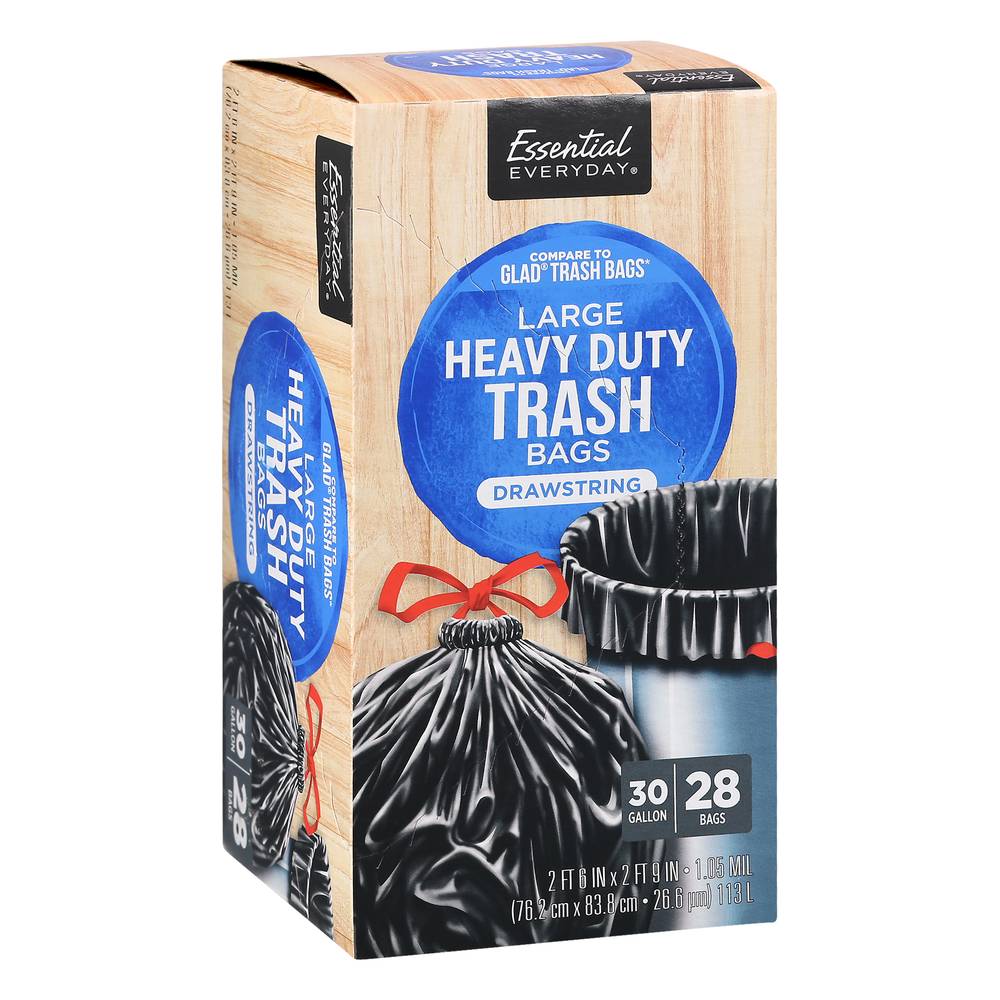 Essential Everyday 30 Gallon Heavy Duty Trash Bags (28 ct)