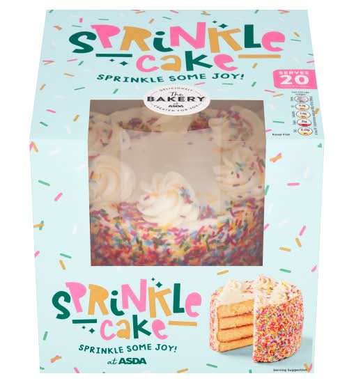 ASDA Vanilla, The Bakery Sprinkle Cake
