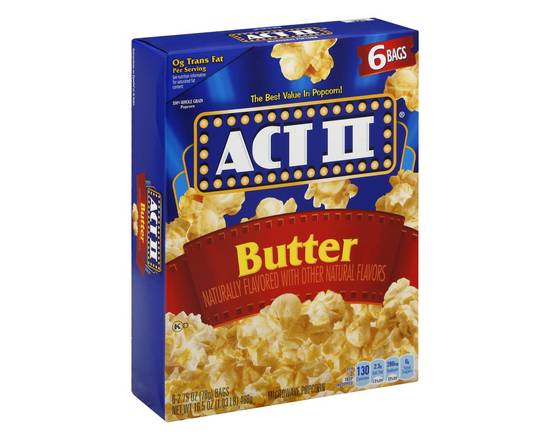 Act II · Butter Flavored Microwave Popcorn (6 x 2.8 oz)