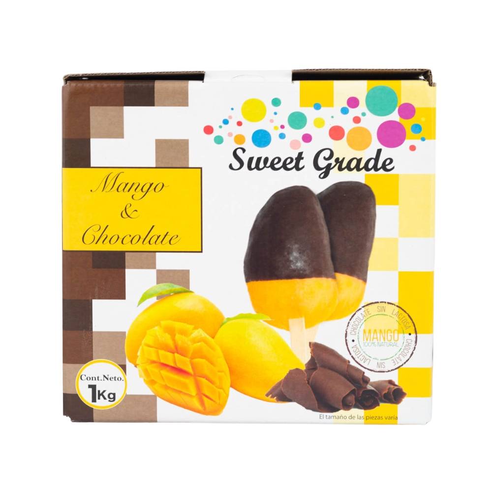 Sweet grade paletas de mango con chocolate