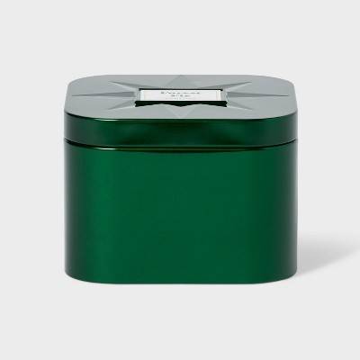 Threshold 3 Wick Lidded Metal Tin Candle Forest Fir, Green (12 oz)