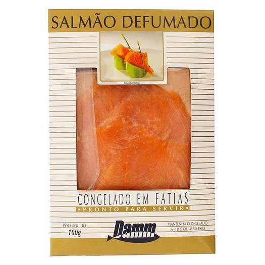 Damm salmão defumado congelado em fatias (80g)