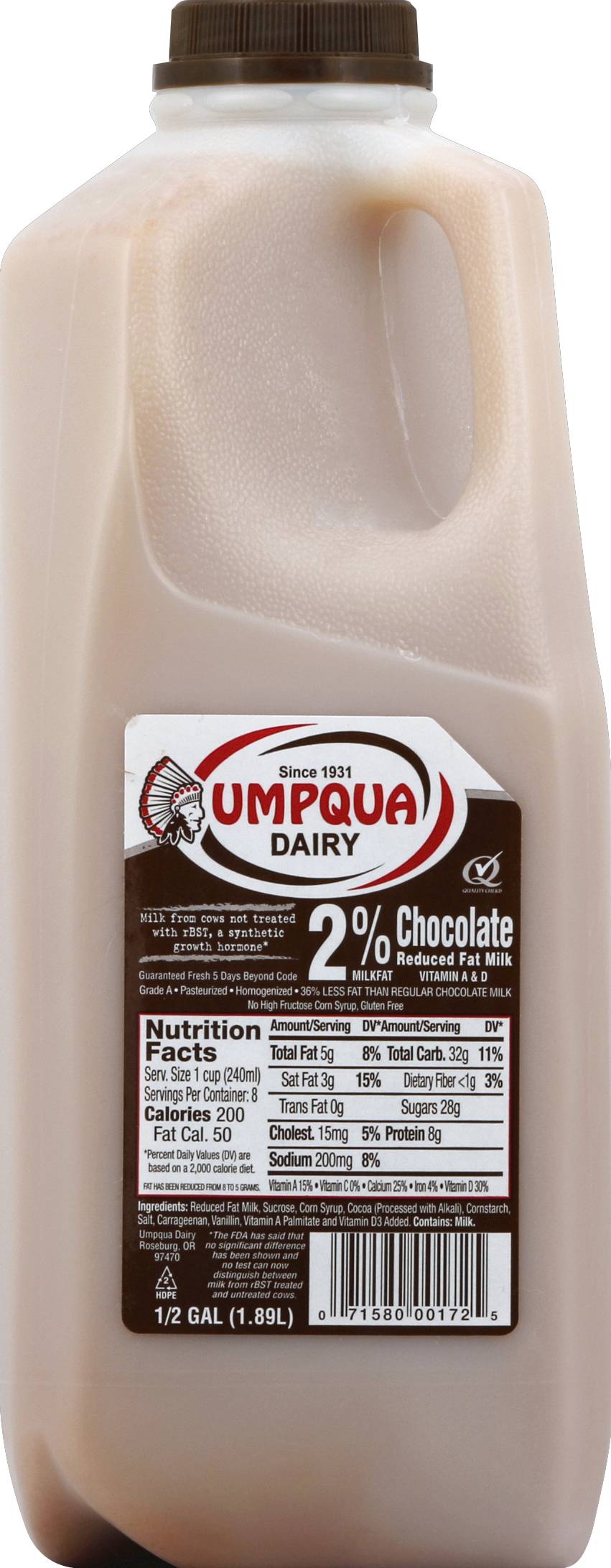 Umpqua Dairy Reduced Fat Chocolate Milk (63.9 oz)