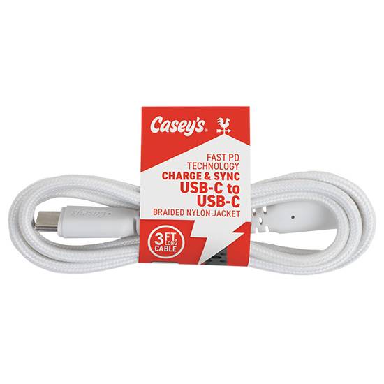 Casey's 3FT Braided USB C-C Cable Assorted