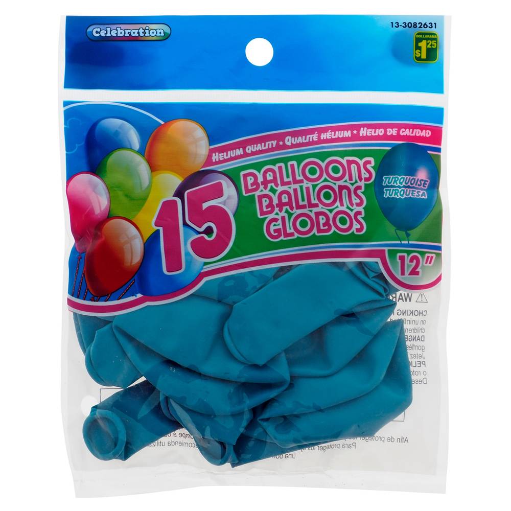 Celebration Balloons - Turquoise 15pcs
