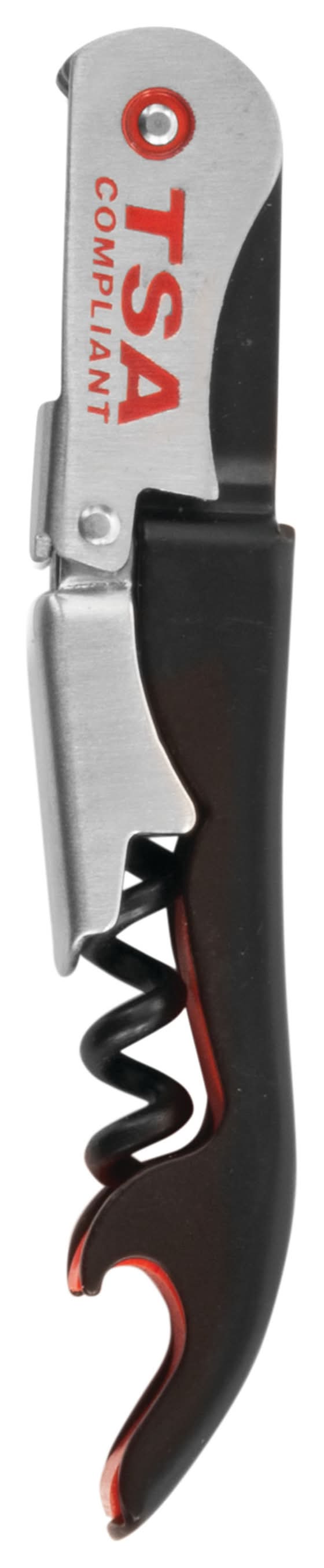 TRUE Stainless Steel Double-Hinged Tsa-Compliant Corkscrew