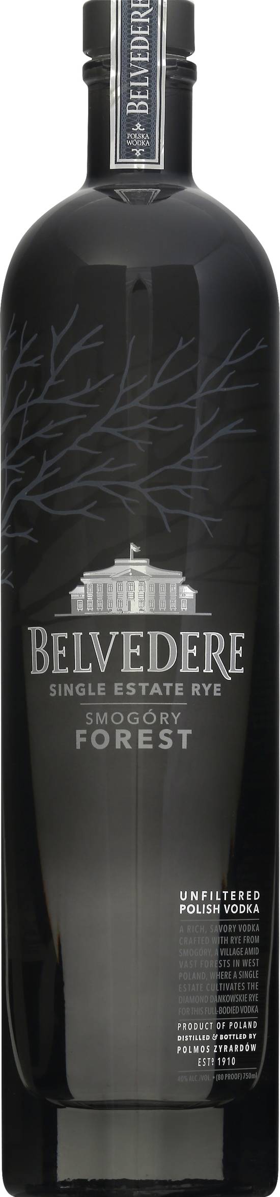 Belvedere Vodka, Unfiltered, Forest, Polish - 750 ml