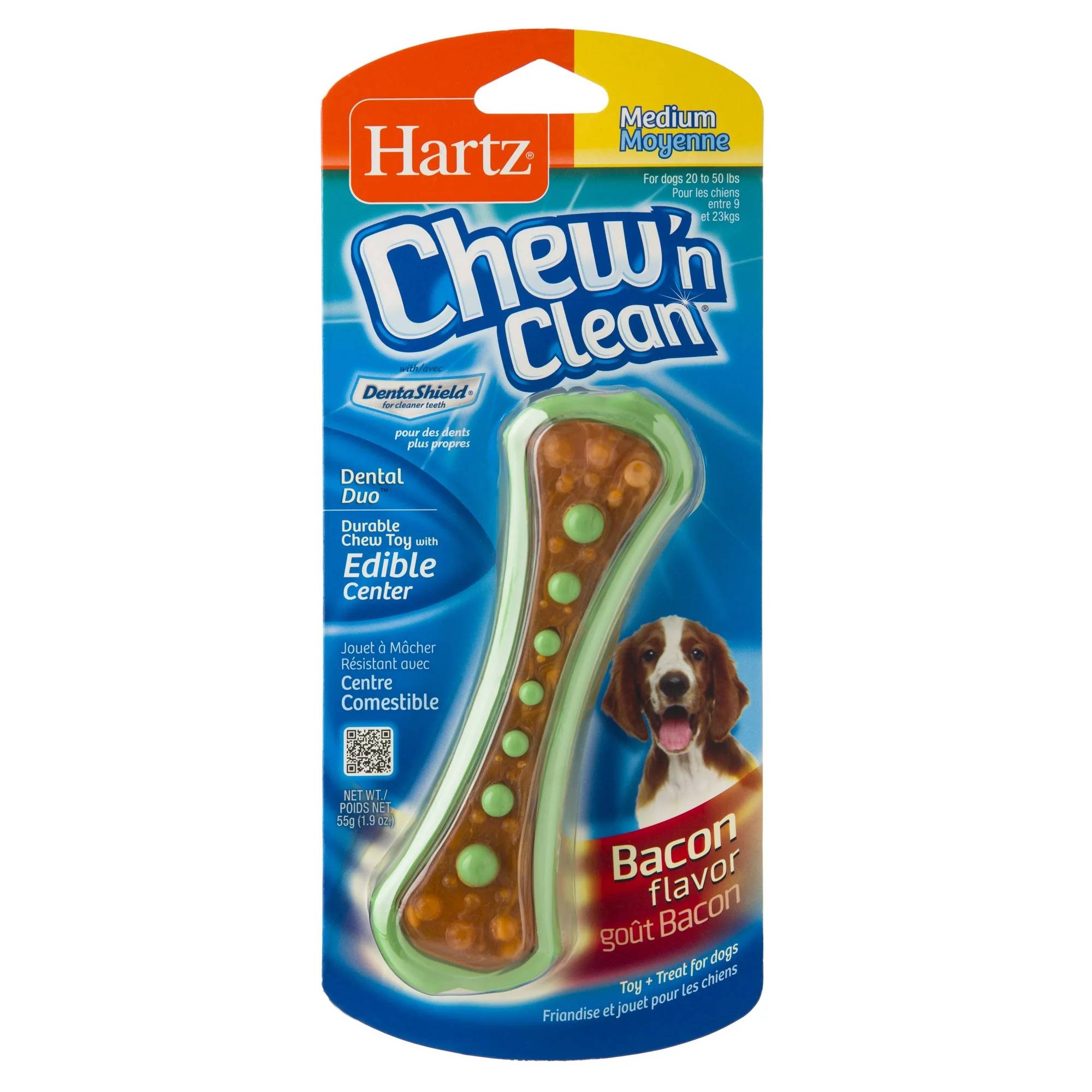 HARTZ Chew 'n Clean Dental Duo Dog Treat & Chew Toy, Large, 1 count 