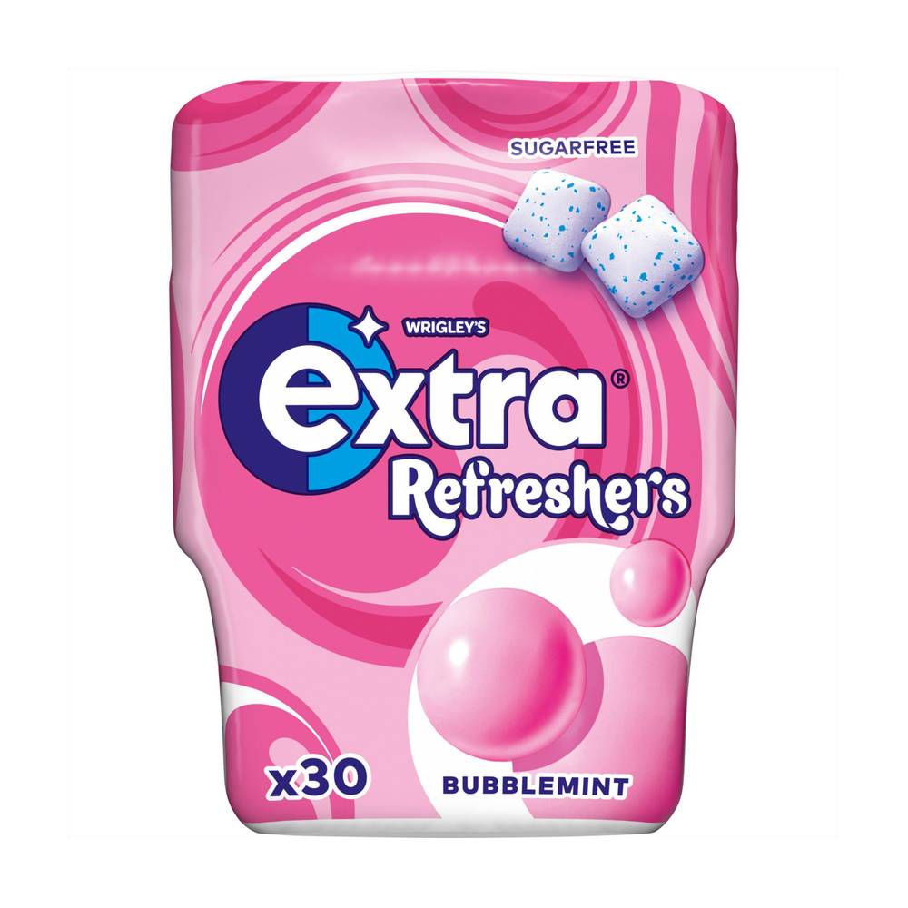 Extra Refreshers Bubblemint Sugar Free Chewing Gum Bottle x30