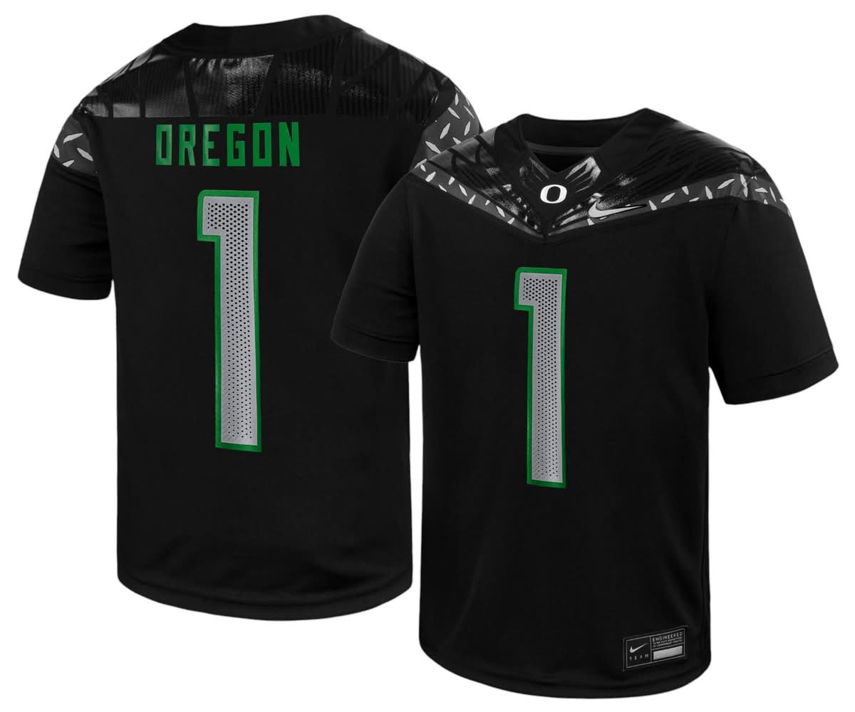 Nike Toddler Oregon Ducks #1 Black Replica Home Football Jersey (4T)